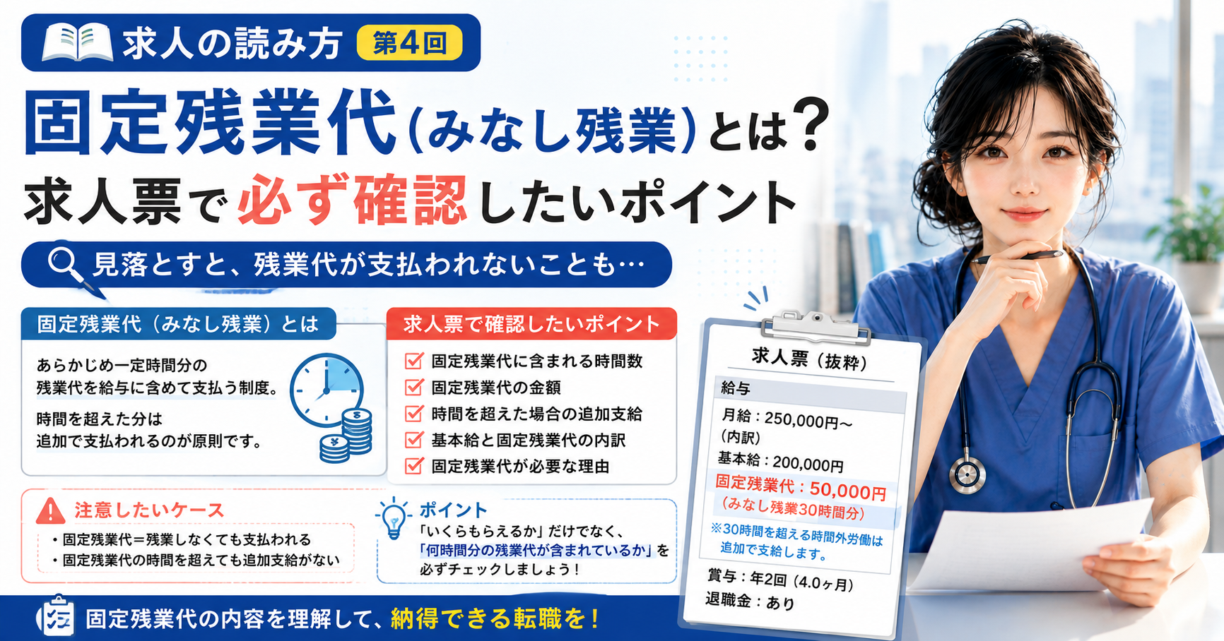 第4回|固定残業代(みなし残業)とは?求人票で必ず確認したいポイント