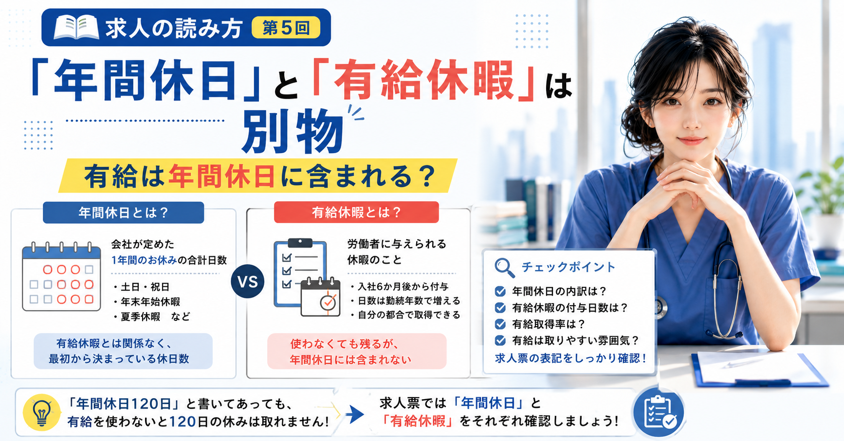 第5回|「年間休日」と「有給休暇」は別物|有給は年間休日に含まれる?