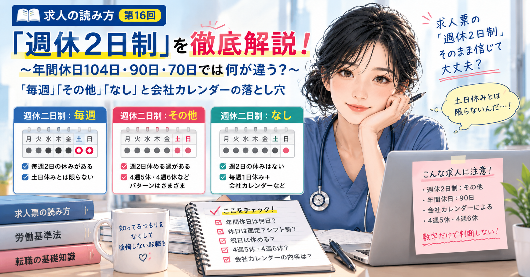 第16回｜「週休2日制」を徹底解説！年間休日104日・90日・70日では何が違う？